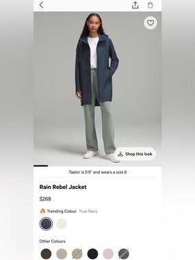 lululemon athletica Rain Rebel coat in black color size 4 US